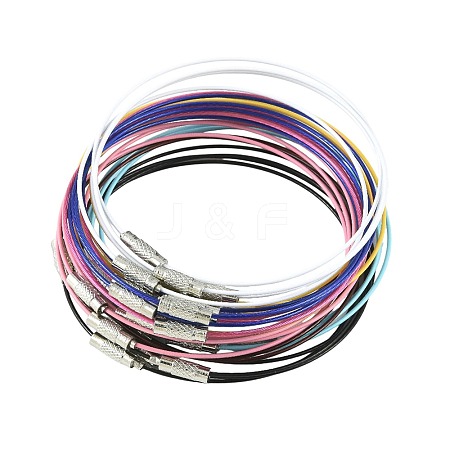 32Pcs 8 Colors Steel Wire Bracelet Cord DIY Jewelry Making TWIR-FS0001-02-1