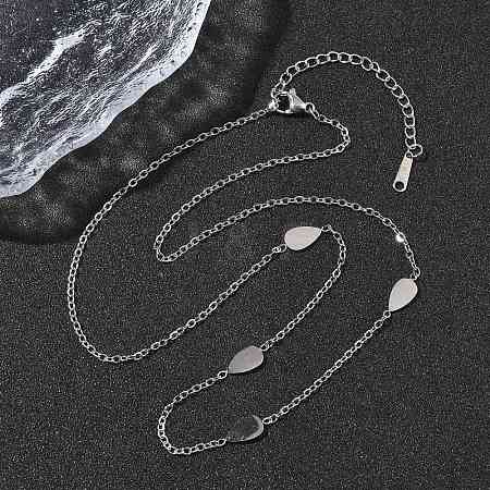 304 Stainless Steel Link Chain Necklaces for Women Men NJEW-K292-01J-P-1