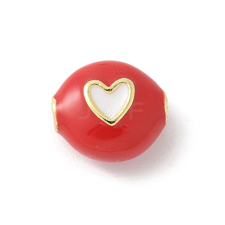 Brass Enamel Beads KK-P294-53G-01-1