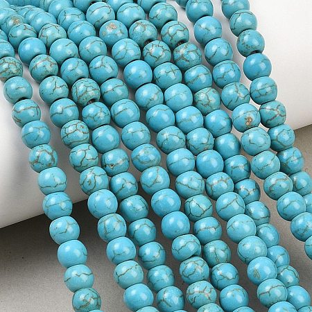 Synthetic Turquoise Beads Strands TURQ-F007-01B-6mm-1