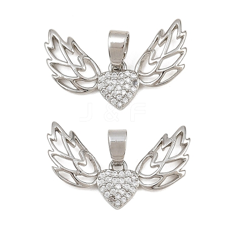 Brass Micro Pave Clear Cubic Zirconia Pendants CU-CBA6A75-08B-P-1