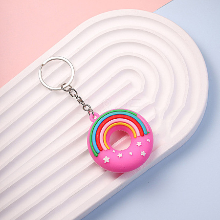 Rainbow Donut PVC Bag Keychain PW-WG14CEE-01-1