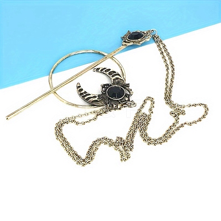 Alloy Rhinestone Hair Sticks PW-WG32987-02-1