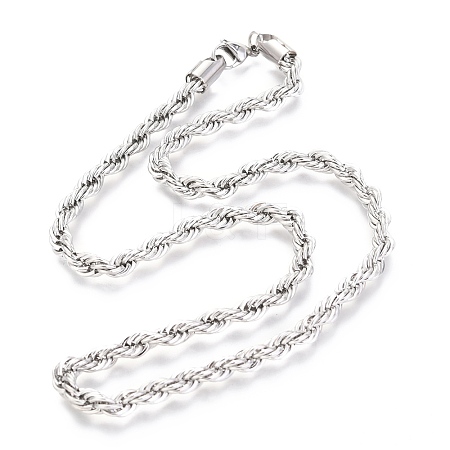Non-Tarnish 304 Stainless Steel Rope Chain Necklaces LS-NJEW-F226-03P-10-1