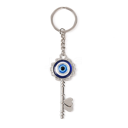 Evil Eye Resin Keychain KEYC-WH0029-18P-1