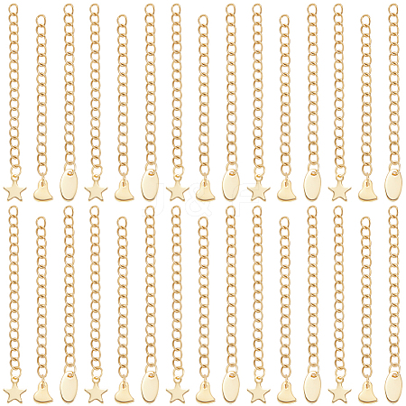 30Pcs 3 Styles 304 Stainless Steel Chain Extender STAS-BBC0005-48-1