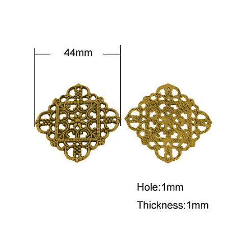 Tibetan Style Filigree Joiners LS-TIBEP-A2690-AG-LF-1