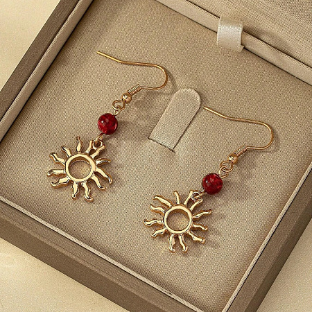 Natural Carnelian Dangle Earrings FS-WGC0479-01-1
