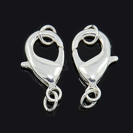 PVD Vacuum Plating Brass Lobster Claw Clasps for Jewelry Necklace Bracelet Making KK-I599-10mm-S-RS-1