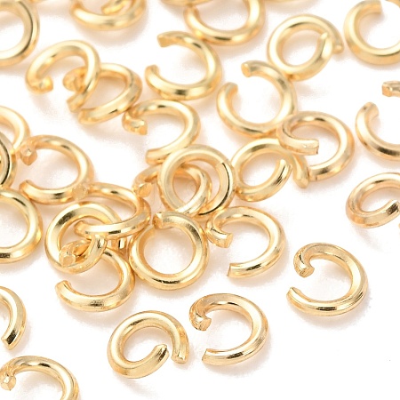 Brass Open Jump Rings KK-G604-08G-27-1
