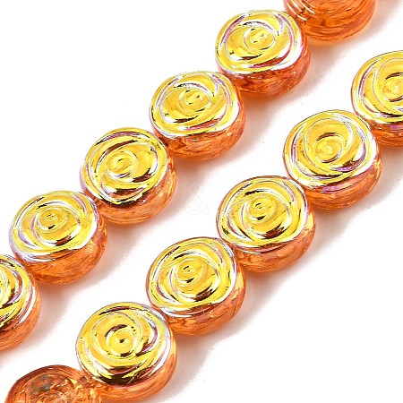 Electroplate Baking Paint Transparent Glass Beads Strands GL-CBA2ED2-05B-1