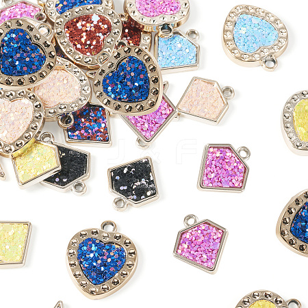 30Pcs 2 Styles UV Plating Acrylic Pendants PACR-TA0001-13-1