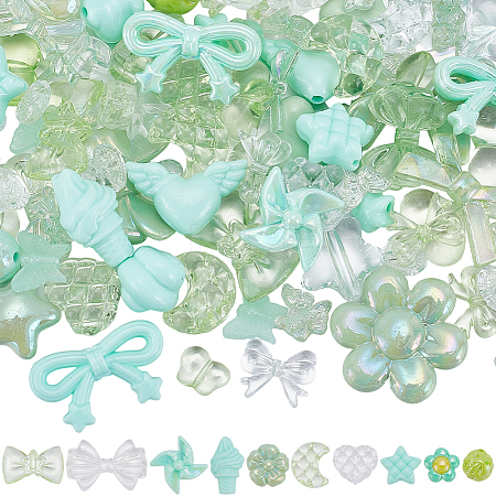 150Pcs Opaque & Transparent Acrylic Beads MACR-SP0002-18C-1
