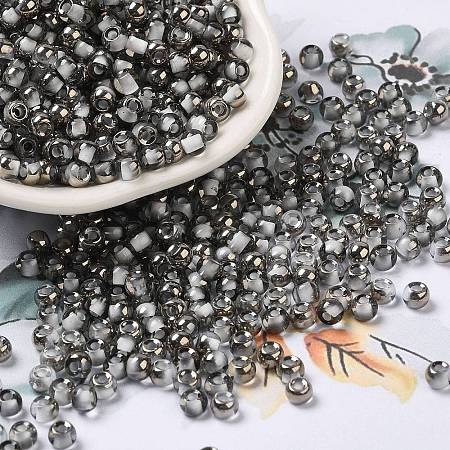 Transparent Inside Colours Glass Seed Beads SEED-H002-A-C218-1