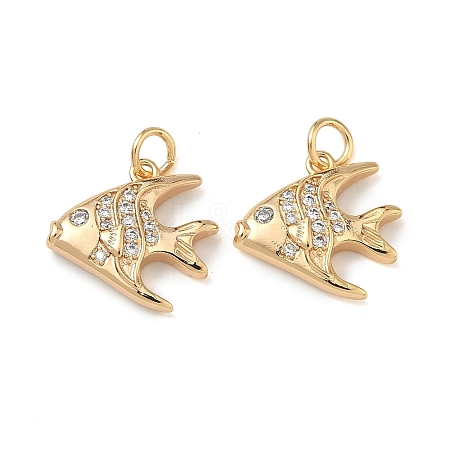 Ocean Style Brass Micro Pave Cubic Zirconia Pendants KK-A280-01C-G-1