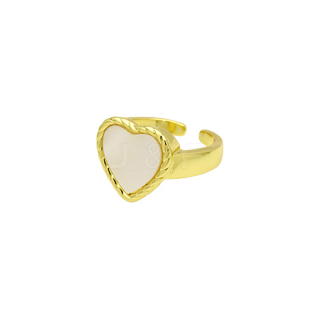 Adjustable Brass with Shell Open Cuff Rings for Women TK1188-1-1