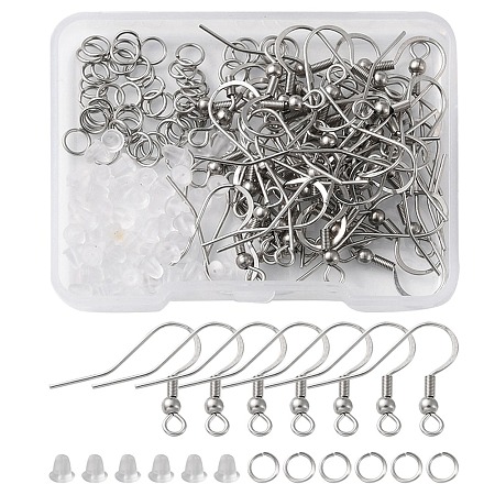 50Pcs 304 Stainless Steel French Hooks with Coil and Ball STAS-YW0001-54-1