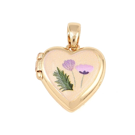 Printed Brass Locket Pendants KK-CBA7D37-0G-1