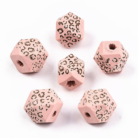 Painted Natural Wood Beads WOOD-T021-51A-11-1