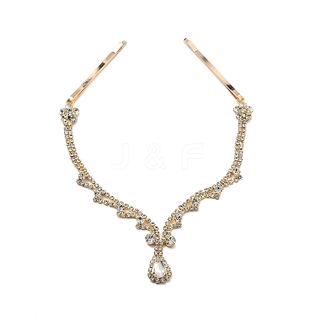 Alloy Rhinestone Hair Chain OHAR-M044-01G-1