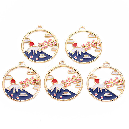 Alloy Enamel Pendants X-ENAM-S126-112-NR-1