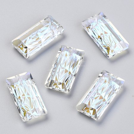 Embossed Glass Rhinestone Pendants GLAA-J101-07B-001SI-1