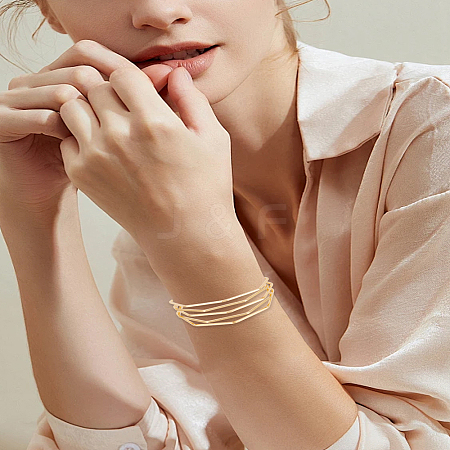 1Pc European Style Iron Cuff Bangles for Women BJEW-LP0012-01-1
