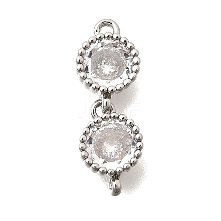 Brass Pave Cubic Zirconia Connector Charms KK-N289-26P-05-1