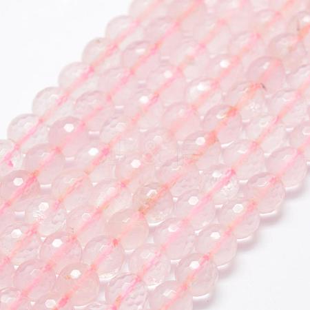 Natural Rose Quartz Beads Strands G-P322-26-8mm-1