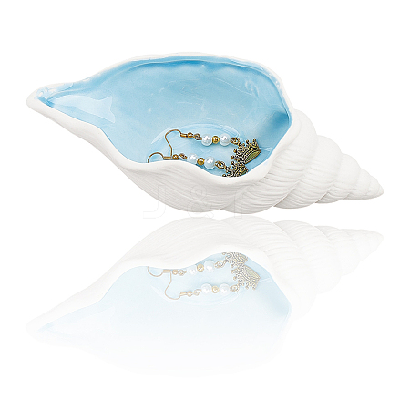 Gorgecraft 1Pc Conch Shape Porcelain Jewelry Plate AJEW-GF0008-53-1