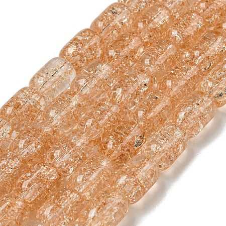 Transparent Crackle Glass Beads Strands GLAA-NH0001-04B-1