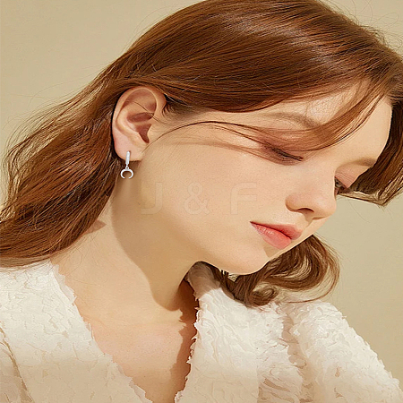 1 Pair Brass Moon Hoop Earrings EJEW-LP0007-116P-1
