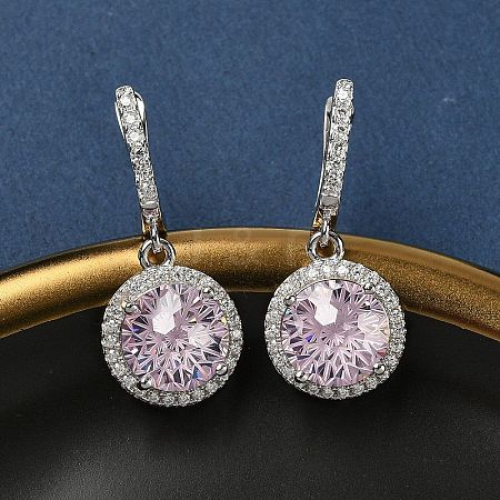 925 Sterling Silver Micro Pave Cubic Zirconia Hoop Earrings EJEW-B147-01B-06-1