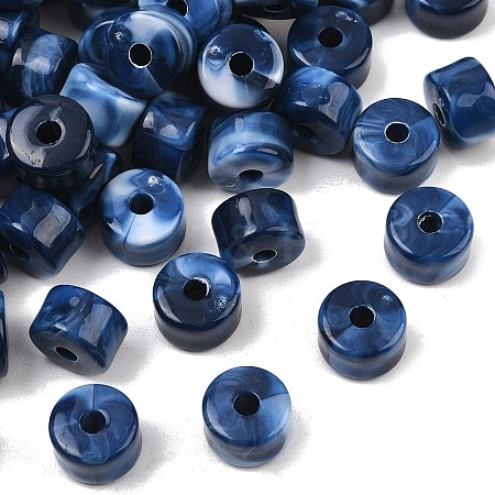 Two-Color Opaque Acrylic Imitation Gemstone Beads AC-CBA3EFE-02R-1