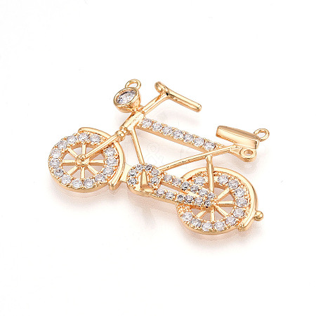 Brass Micro Pave Cubic Zirconia Pendants ZIRC-T016-11-1