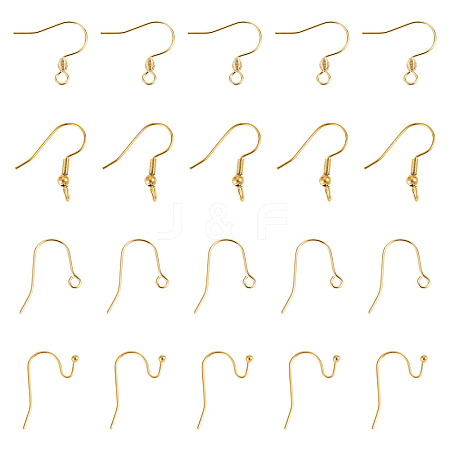 40Pcs 4 Styles 304 Stainless Steel Earring Hooks STAS-TADJ0001-05G-1