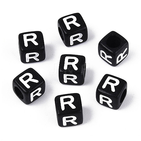Initial Acrylic Horizontal Hole Beads OACR-ZX006-35R-1