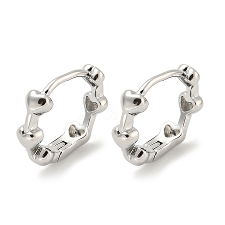 Brass Hoop Earrings EJEW-L211-010C-P-1