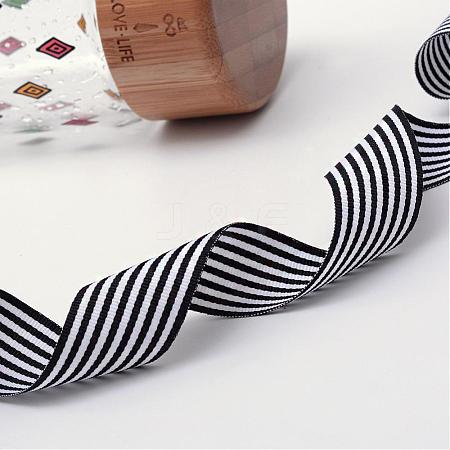 Striped Polyester Grosgrain Ribbon OCOR-Q011-25mm-06-1