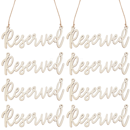 Wood Reserved Seating Sign Hanging Decorations HJEW-WH0069-20B-1
