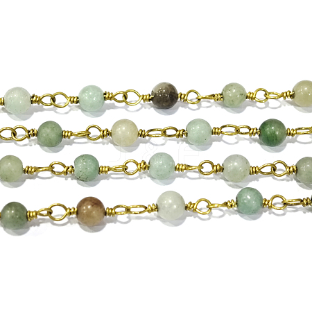 Handmade Amazonite Beaded Chains AJEW-P060-4mm-02-1