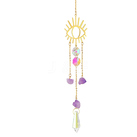 Iron Hollow Big Pendant Decorations LS-DJEW-PW0007-05F-1