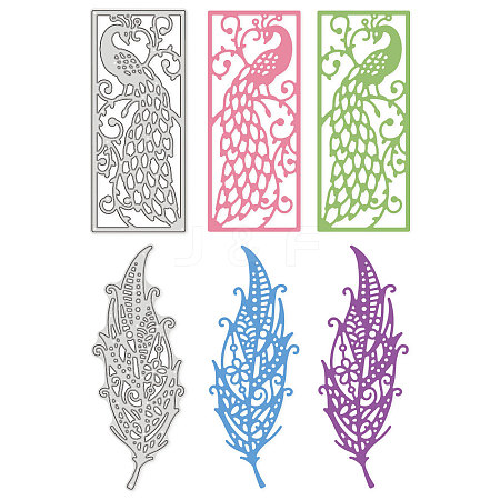 2Pcs 2 Style Carbon Steel Cutting Dies Stencils DIY-DM0002-54-1