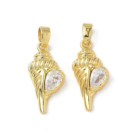 Brass Micro Pave Cubic Zirconia Pendants KK-I371-17G-1