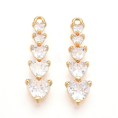 Brass Micro Pave Cubic Zirconia Pendants X-KK-N261-118B-G-1