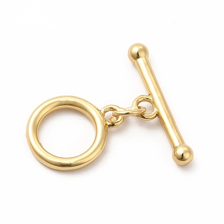 Rack Plating Eco-Friendly Brass Toggle Clasps KK-K165-36-1