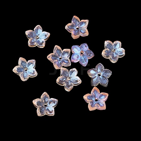 Dyed & Heated Glass Bead Caps GLAA-Z019-02G-1