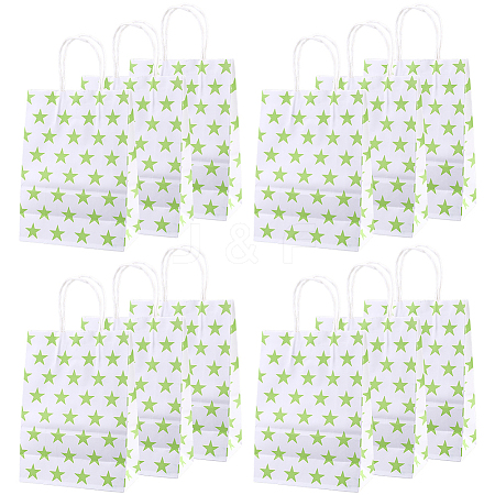 Kraft Paper Star Printed Bags with Handles ABAG-WH20013-08A-1