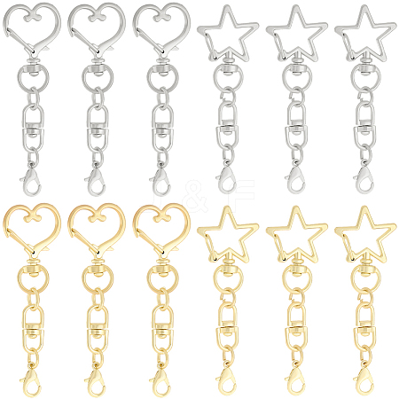 20Pcs 4 Styles Zinc Alloy Swivel Clasps FIND-SP0004-23-1