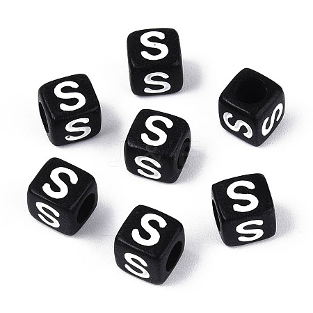 Initial Acrylic Horizontal Hole Beads X-OACR-ZX006-35S-1
